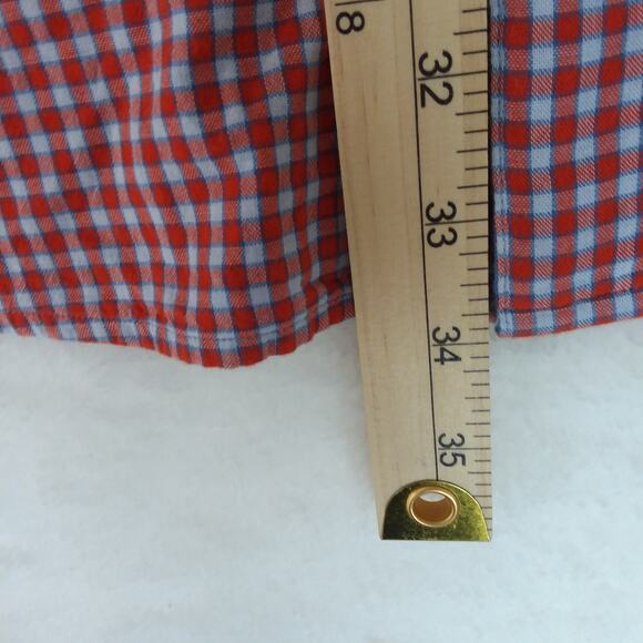 Johnston & Murphy Double-Layer Men's Long-Sleeve Shirt Red Gingham XL - Picture 8 of 8